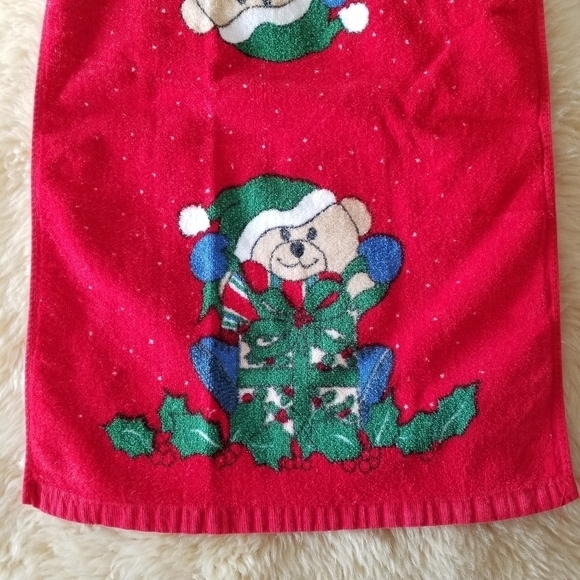 Vintage Holiday Teddy Bear Christmas Hand Wash Towels - Picture 5 of 9